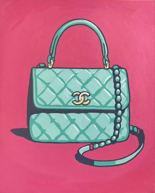 Flap bag with top handle