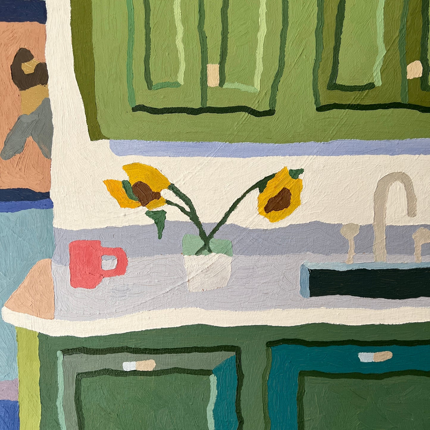 Kitchen with the Sunflower pot